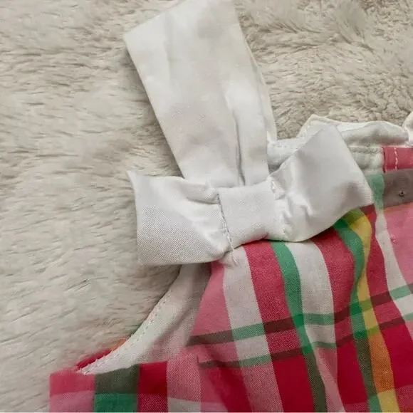 Janie and Jack Pink Plaid Dress sz 6-12 m happy in madras Sun Dress - Picture 2 of 7